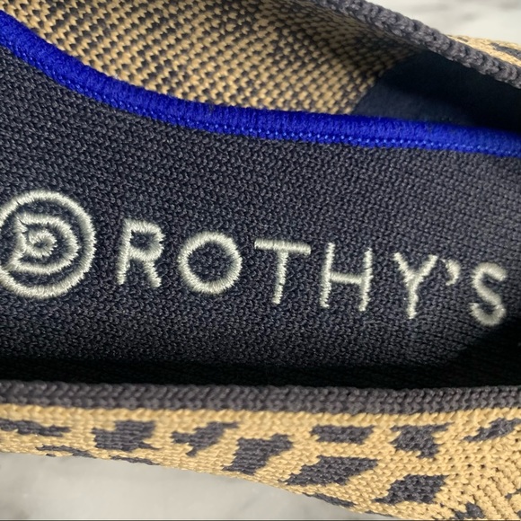 Rothy’s The Point Leopard Print Retired Brown Tan Leopard Flats Shoes Size 9.5 - Picture 10 of 11
